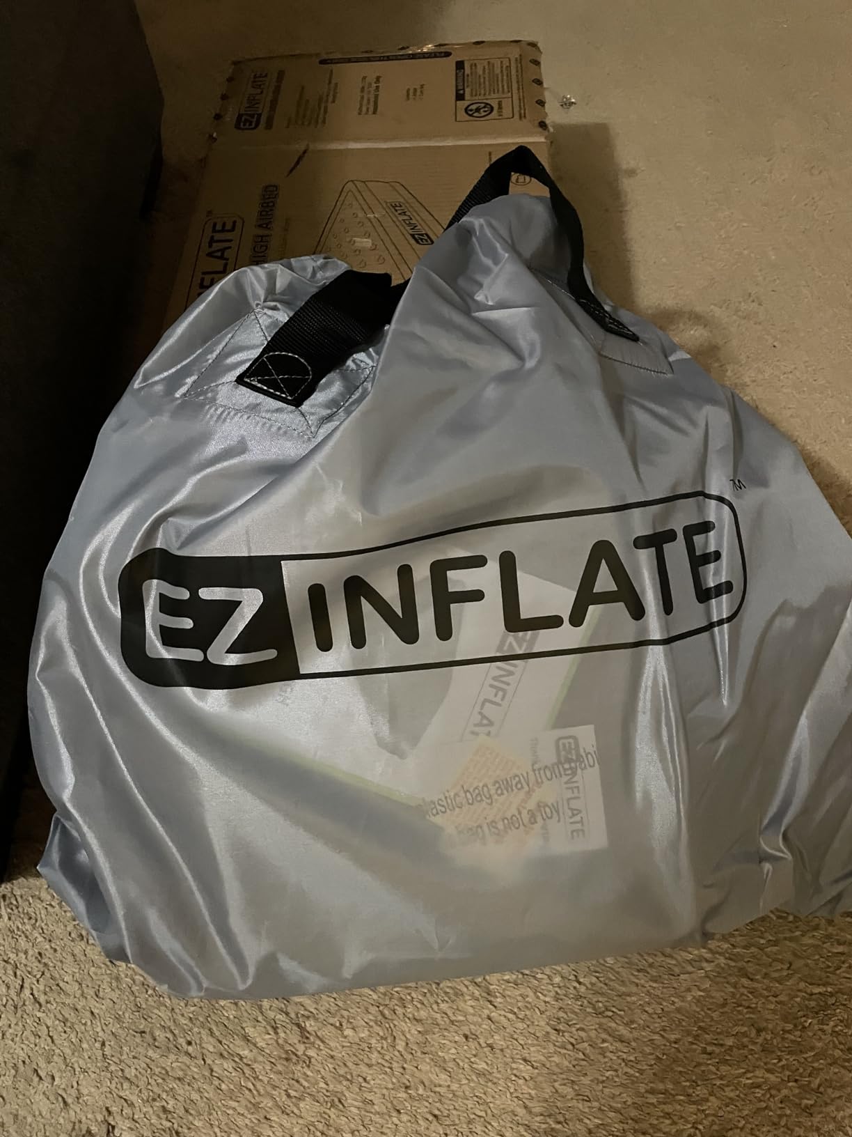 EZ Inflate customer photo — air mattress set up in bedroom
