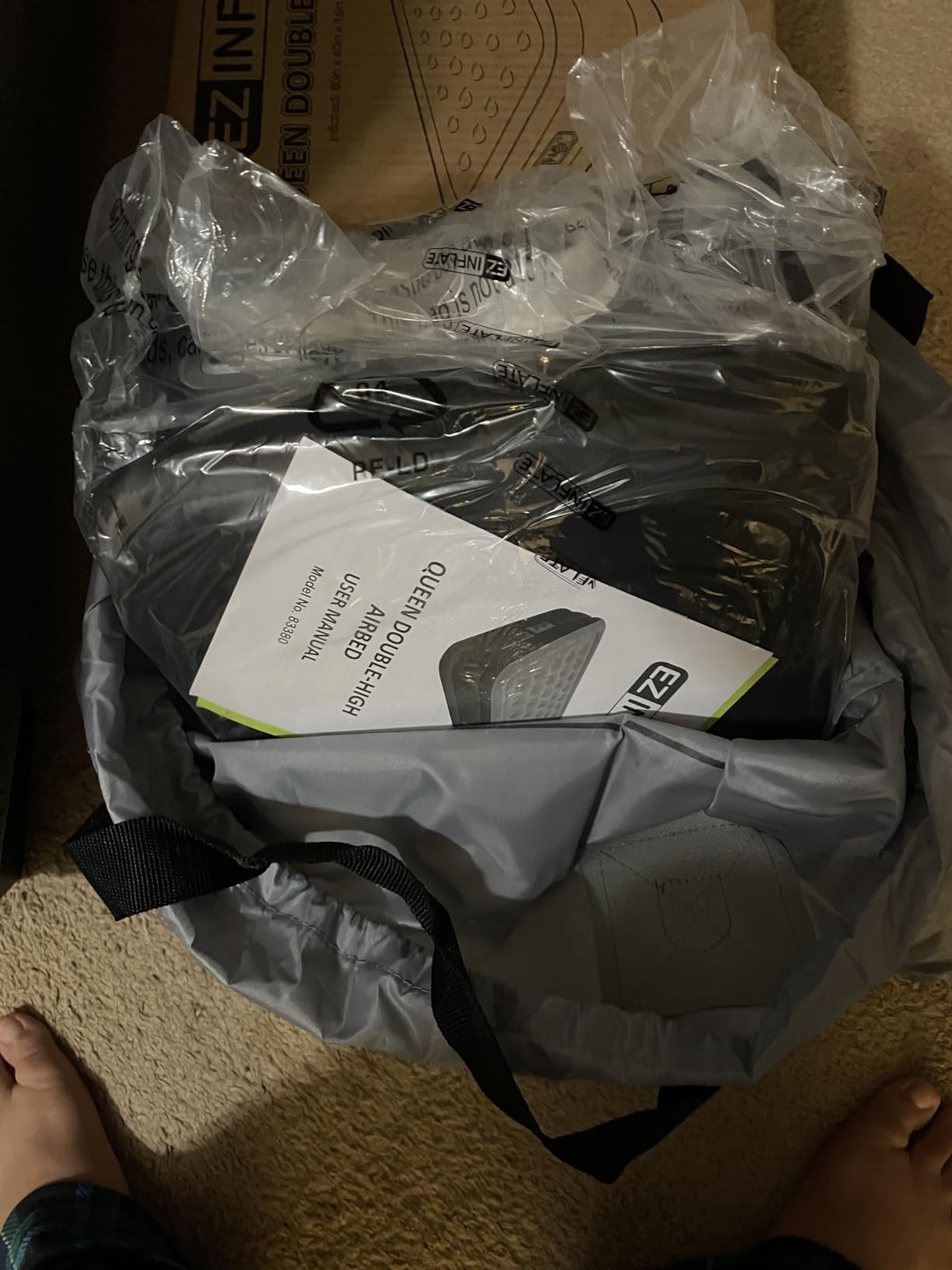 EZ Inflate customer photo — guest bed in living room